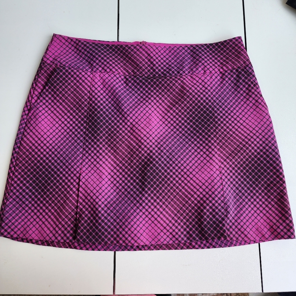 Women’s Pink Plaid Mini Skirt
